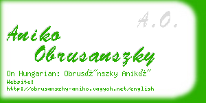 aniko obrusanszky business card